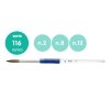 Milan 10463 Blister pack 3 round brushes (goat & synthetic hair) ergo plastic handle 116 series no 2, 8 and 12